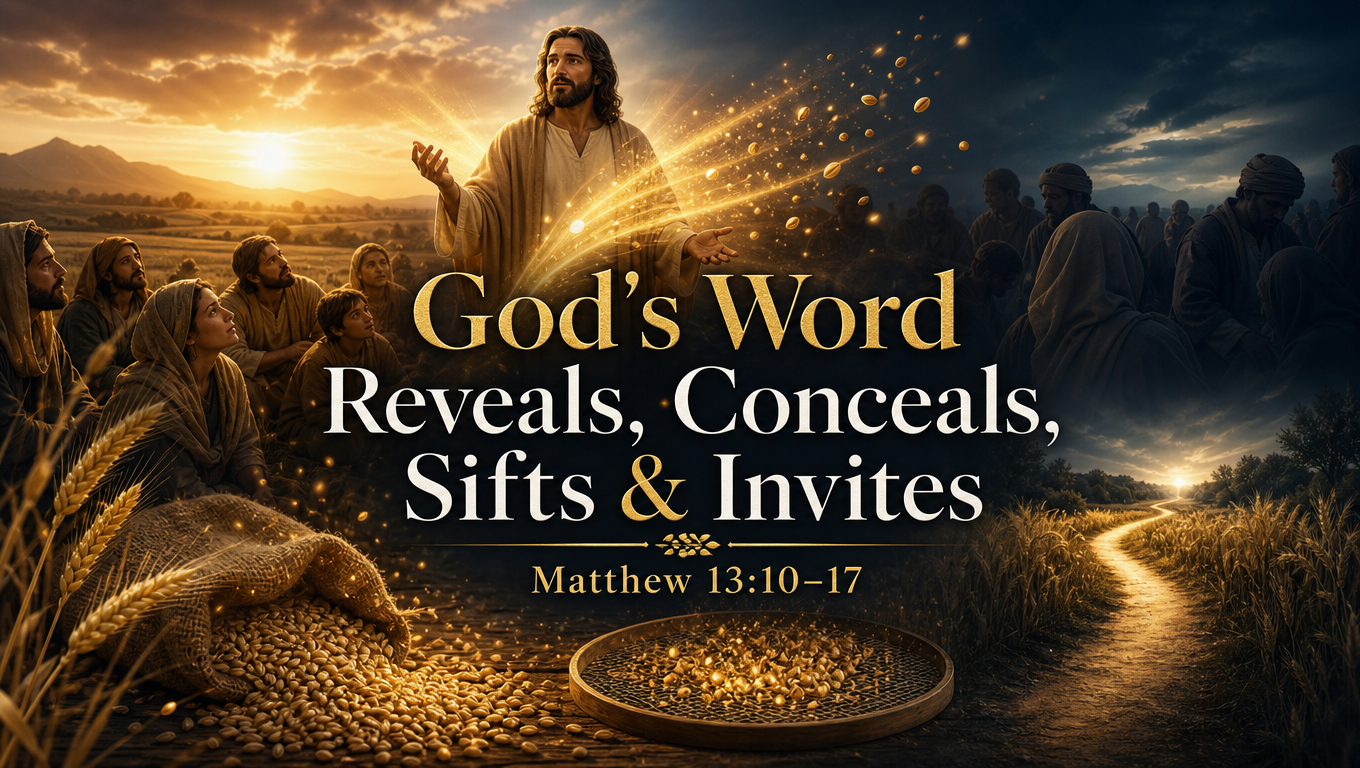 Jesus teaching compassion, explaining to a group of people